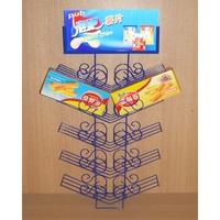 Magasin d'alimentation en acier de promotion fer porte-panier suspendu sac pop paquet frites chips collations présentoir en métal