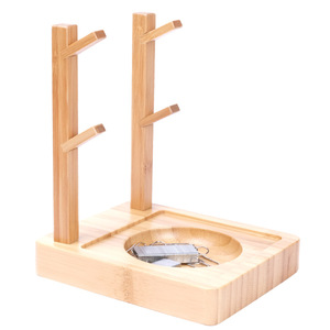 Porta llaves y tarjetas de visita de bambú para almacenamiento en el escritorio de la oficina, se puede colgar como un elemento decorativo para guardar objetos diversos. - Product Image 2