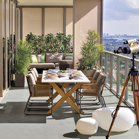 Ensemble table et chaises de jardin en aluminium, style nordique minimaliste, résistant à l'eau et aux UV, pour balcon, cour, villa