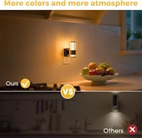 Veilleuses LOHAS RGB multicolores à changement de couleur, capteur crépusculaire, 3 niveaux de luminosité, pour salle de bain, chambre à coucher, adultes et enfants