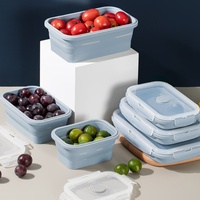 LifeTop Récipient pliable en silicone pour le stockage des aliments, boîte à bento, boîtes à lunch pliables pour les aliments avec couvercles hermétiques