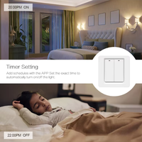 Interrupteur intelligent Homekit EU WIFI Bouton Lumière Interrupteur mural Maison intelligente Neutre & Sans neutre Contrôle vocal Siri Alexa Google
