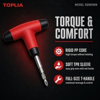 Set Obeng Soket 21 in 1 dengan Bit Phillips, Pozidriv, Torx, Hex, Slotted, Ekstensi Bar, Pegangan PP TPR, Perkakas Tangan