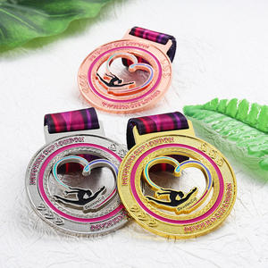 Médaille de danse en alliage de zinc personnalisée gymnastique patinage artistique <span class=keywords><strong>latin</strong></span> Ballet filles rose paillettes danse Club médailles sportives avec longes - Product Image 6