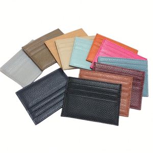 Tarjetero de Cuero Genuino X418 para Hombre y Mujer, Delgado, con 7 Ranuras, Cartera de Cuero Real para Tarjetas de Crédito, Monedero para Tarjetas Bancarias, Logotipo Personalizado - Product Image 2