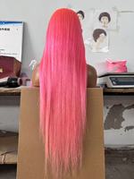 Wig Bob lurus rambut Brasil HARGA TERBAIK DI biru merah muda merah Multi Warna tanpa lem untuk renda Frontal