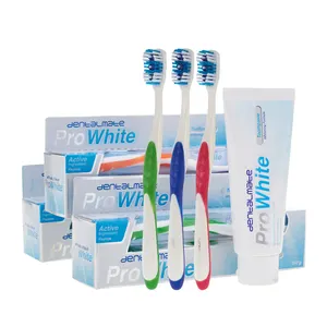 Brosse à dents et dentifrice blanchissants pour les dents anti-carie au fluorure de marque privée personnalisés en gros
