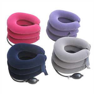 Inflatable <b>Neck</b> <b>Pillow</b> Cervical Traction Device Gray Manual <b>Neck</b> Support Home Use - Product Image 2