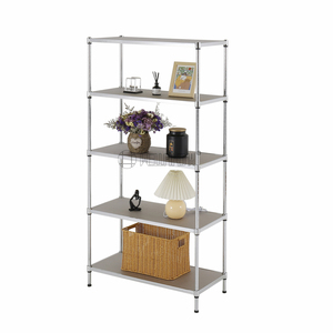 Thiết kế mới <span class=keywords><strong>5</strong></span> tầng kim loại màu trắng giá kệ để hiển thị kệ sách lưu trữ Tầng Kệ - Product Image 3