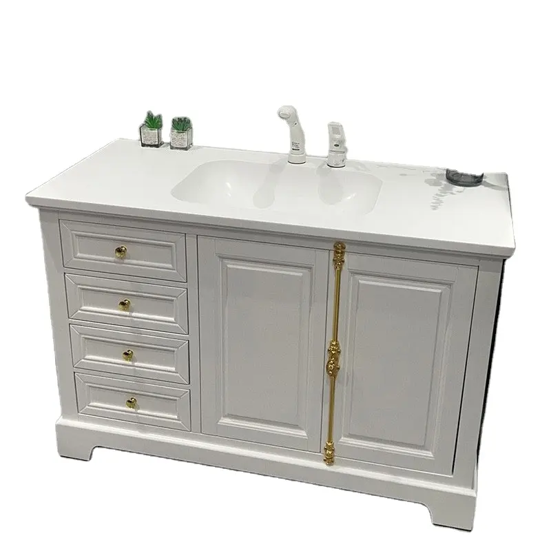 Mobiletto dello specchio del bagno di vanità del bagno di stile americano montato a pavimento ha condotto l'armadietto della medicina dello specchio del bagno