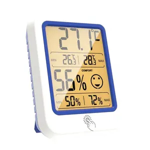 LCD الإلكترونية الرقمية درجة الحرارة الرطوبة جهاز القياس ميزان الحرارة رطوبة الخلفية المنزل داخلي محطة الطقس