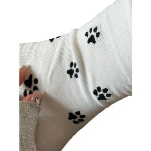 Calcetines hasta la pantorrilla con estampado de pata de gato para mujer, de algodón fino, transpirables, estilo moderno de otoño - Product Image 4