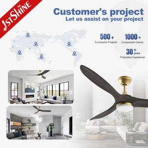 พัดลมเพดาน LED 1stshine สํานักงาน มอเตอร์ทองแดงบริสุทธิ์ที่เงียบสงบ พัดลมเพดานใบมีดไม้<span class=keywords><strong>ใน</strong></span>ร่ม - Product Image 5