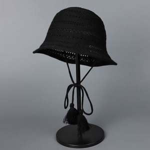 2025 New Fashion High Quality Breathable Hollow Out Knitted <b>Bucket</b> <b>Hat</b> Spring Summer Travel Casual <b>Strings</b> Fisherman <b>Hat</b> - Product Image 6