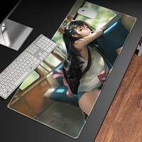 Tapis de souris de jeu en caoutchouc naturel personnalisé en gros, design mode anime sexy fille surdimensionné, en stock