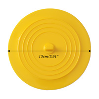 Bouchon de drain de baignoire en silicone réutilisable et écologique de 6 pouces, couvercle à ventouse plat pour éviers de cuisine, salle de bain et buanderie, anti-cheveux