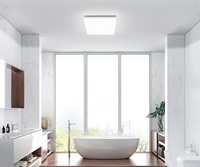 Plafonnier LED moderne IP54 pour salle de bain, alimentation CA, design anti-poussière, température de couleur réglable, CRI élevé 80, métal
