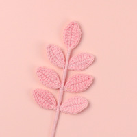 Plantes artificielles au crochet tricotées à la main, feuilles vertes et plantes, matériel floral pour bouquet, décoration de feuilles vertes, arrangement