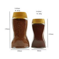 Offre Spéciale – Pot à Café en Verre Personnalisé 420ml 850ml – Fabricant de Pots de Rangement en Verre Transparent pour Café Instantané avec Couvercle en Plastique