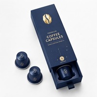 Boîte de rangement portable pour capsules de café avec logo personnalisé, en carton blanc, avec plateau d'insertion pour café et thé