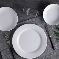 Vaisselle de restaurant incassable 10 pouces plat en vrac pas cher plaque de chargeur ronde blanche en mélamine