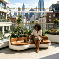 Bancs et sièges modernes en fibre de verre pour l'extérieur, pour fleurs, loisirs, supermarchés, parcs, espaces publics, sièges de repos et d'attente