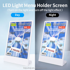 حامل عرض <span class=keywords><strong>LED</strong></span> مزدوج الوجهين لسطح المكتب A4 قابل لإعادة الشحن حامل علامة حامل إعلانات - Product Image 6