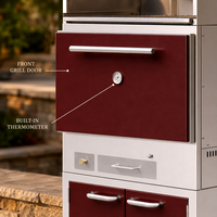 Barbecue commercial espagnol à charbon de bois mobile vertical Santa Maria avec armoire de rangement et grille supérieure pour restaurant