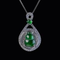 Pendentif en argent sterling 925 plaqué rhodium avec jade naturel, vente en gros d'usine, pour femme, cadeau, usage quotidien