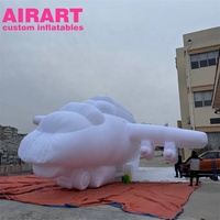 Hélicoptère gonflable blanc de décoration extérieure, avion gonflable géant pour des démonstrations d'événement