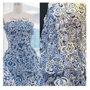 자수 고품질 바쟁 브로케이드 패브릭 다 마스크 레이스 드레스 2023 아프리카 패션 자카드 브로케이드 인쇄 니트 날실