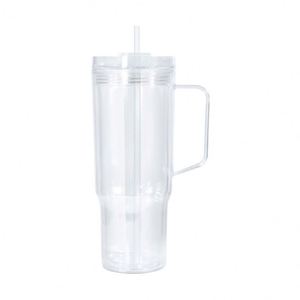 BPA FREE Food Grade <b>Large</b> Capacity DIY Double-Layer 40Oz Plastic Snow Globe Tumbler Water Bottle <b>Cup</b> Mug With Straw With Plug - Product Image 1