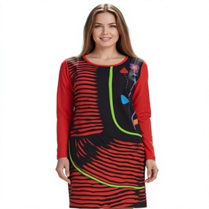 Women's Modern Simple Stylish <b>Boho</b> <b>Dress</b> with Full Sleeves Lace Button Zippers V-neck Hosiery Fabric <b>Summer</b> Fashion - Product Image 1