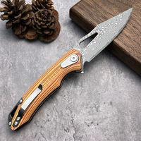 Couteau de poche pliable de haute qualité 58-60HRC, lame en acier Damas, manche G10, couteau utilitaire de combat pour le camping en plein air et la défense personnelle