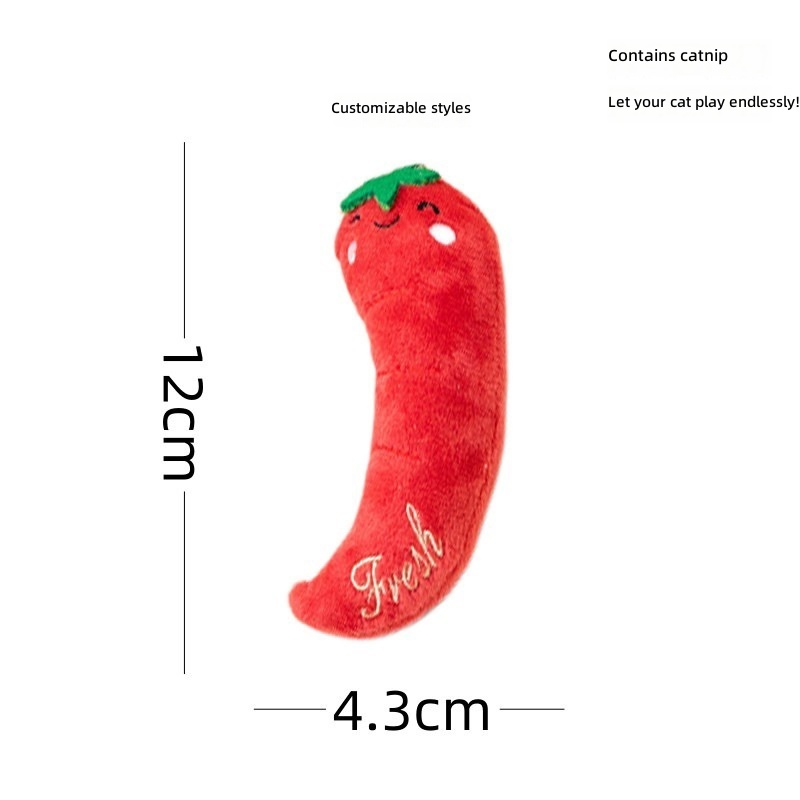 Muñeco de menta para gatos con pimiento rojo