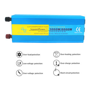 Convertisseur de courant <span class=keywords><strong>Lvyuan</strong></span> <span class=keywords><strong>6000W</strong></span> Peak, DC vers AC, 12V 240V, onde sinusoïdale pure, transformateur de voiture, trois prises avec démarrage progressif - Product Image 5