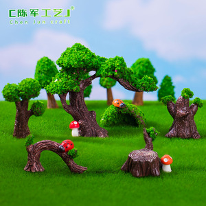 Miniature paysagère créative en résine artificielle, arbre vert, fleur, mousse, pour bricolage, jardinage, terrarium, décorative, petite taille - Product Image 3