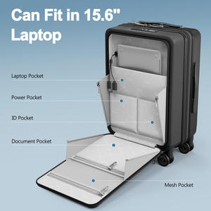 <span class=keywords><strong>Valise</strong></span> cabine à ouverture frontale - Compartiment pour ordinateur portable 15,6 pouces avec roulettes à 360° °   Roues pivotantes - Product Image 1