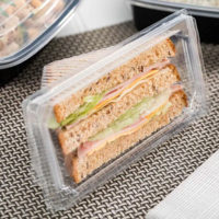 Boîte de rangement alimentaire en plastique transparent écologique pour tranches de gâteau, boîte à emporter pour sandwichs triangulaires