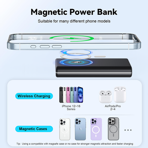 Sạc dự phòng không dây từ tính dung lượng cao 10000mAh với màn hình LED, sạc nhanh hai chiều 15W cho thiết bị di động - Product Image 2