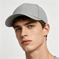 Casquette de baseball sportive pour homme, haute qualité, imperméable, gris clair, 6 panneaux, visière incurvée, perforations découpées au laser, respirante