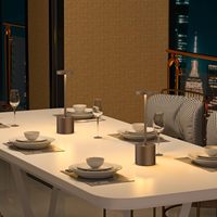 Lampe de Table Tactile LED Rechargeable Sans Fil Portable, Lampe de Bureau sur Batterie à Intensité Variable, Veilleuse Moderne pour Chambre