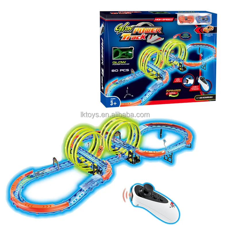 Plastic Colorful Luminous Slot Toys, Flexible Diy Assembly Railway Glow Race Track