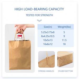 Sacs en papier kraft brun de haute qualité et bon marché KUAIMA avec poignées, prêts à être expédiés depuis l'usine chinoise pour l'emballage et le shopping - Product Image 3
