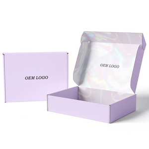Custom Pink <strong>Cosmetic</strong> <strong>Subscription</strong> Mailer Shipping Packaging Reflective Holographic <strong>Box</strong> with Logo Embossed Folding Folder - Product Image 2