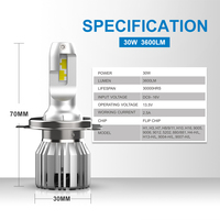NAO-faro de luz Led 6500K, 7200LM, S3, H11, reemplazo de halógeno y lente de xenón, Mini bombillas H4, H11, H7