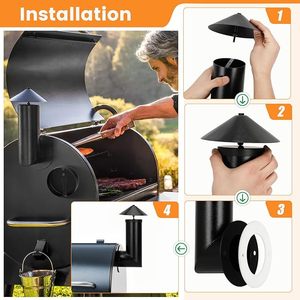 Personalizable al aire libre cocina <span class=keywords><strong>Traeger</strong></span>/Camp Chef/Pit Boss Pellet parrilla chimenea Metal humo pila barbacoa accesorios Parrilla de carbón - Product Image 6