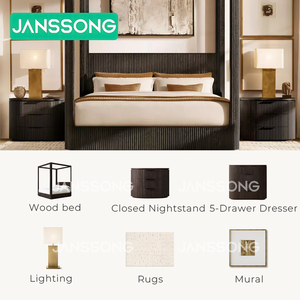 <span class=keywords><strong>Lit</strong></span> à baldaquin en bois <span class=keywords><strong>de</strong></span> chêne <span class=keywords><strong>de</strong></span> luxe moderne, ensemble <span class=keywords><strong>de</strong></span> meubles d'intérieur pour chambre à coucher, ensemble <span class=keywords><strong>de</strong></span> meubles <span class=keywords><strong>de</strong></span> chambre à coucher pour appartement, <span class=keywords><strong>lit</strong></span> à baldaquin d'intérieur. - Product Image 3