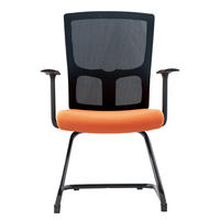 Chaise de direction populaire en maille rembourrée, base en aluminium, accoudoirs fixes pour bureau et salle de réunion