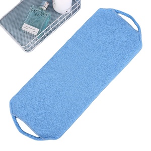 Toalla Exfoliante de Nailon Blanca con Cepillo para Espalda, Diseño Elástico, Doble Cara, Ecológica y Antimicrobiana, Correa de Baño - Product Image 6